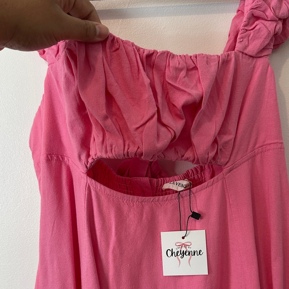Pink Ruffled Mini Dress - Picture 4 of 6